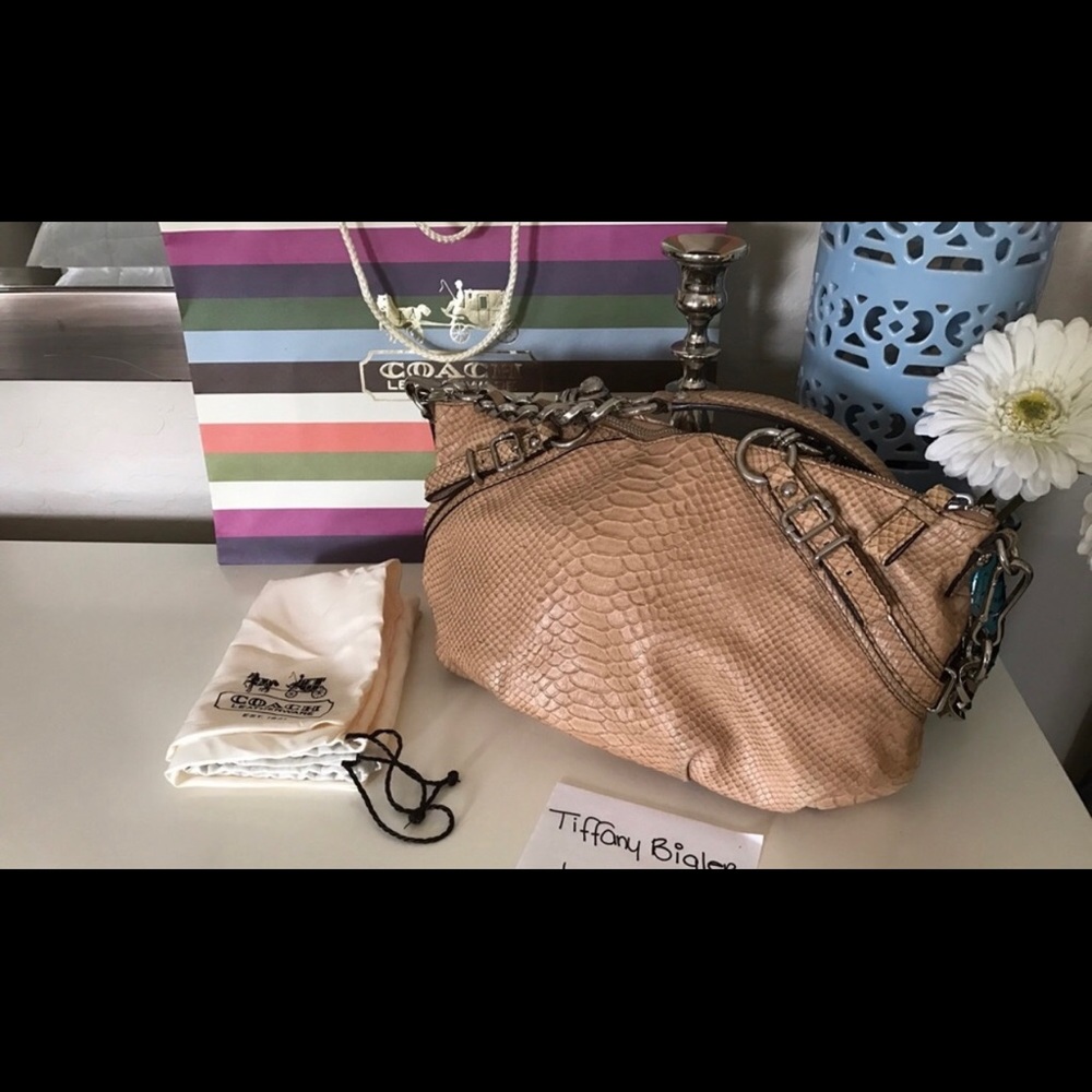 Rare Coach Madison Sophia Embossed Python Handbag - image 2